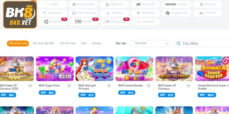 Tổng hợp NPH hợp tác cùng nổ hũ BK8